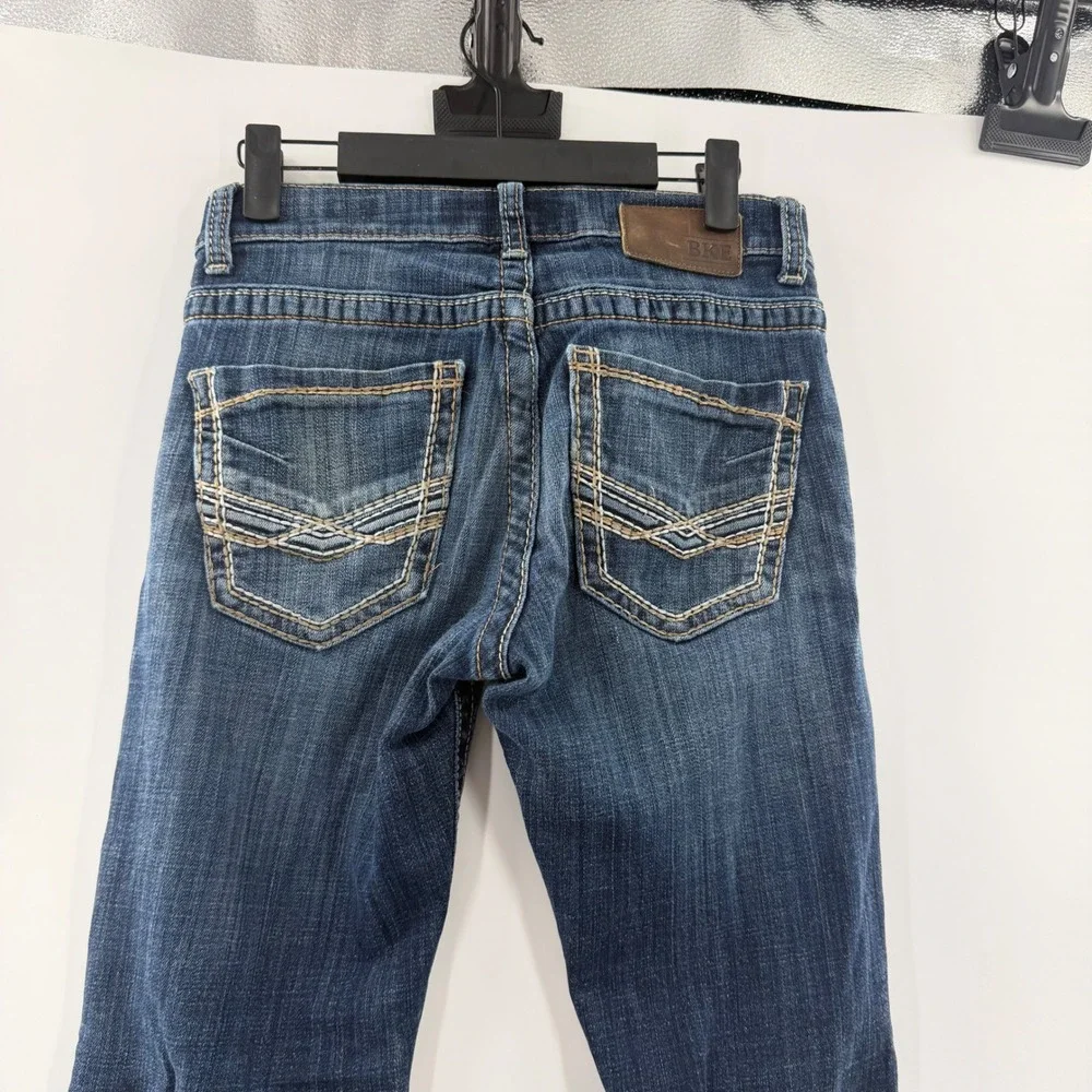 BKE Alec Straight Leg Jeans Mens 28R Dark Wash Denim Contrast Stitch Stretch